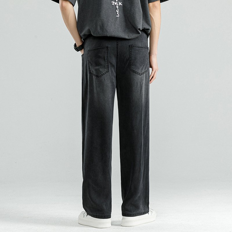 Men's Teen Trend All-Match Loose Drawstring Straight-Leg Pants – Stylish & Comfortable