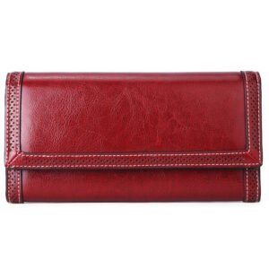 Women's Long Leather Wallet - Multiple Card Slots & Stylish Design