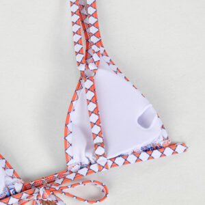 Retro 4-Color Printed Women's Swimwear Bikini – Vintage Style Beachwear