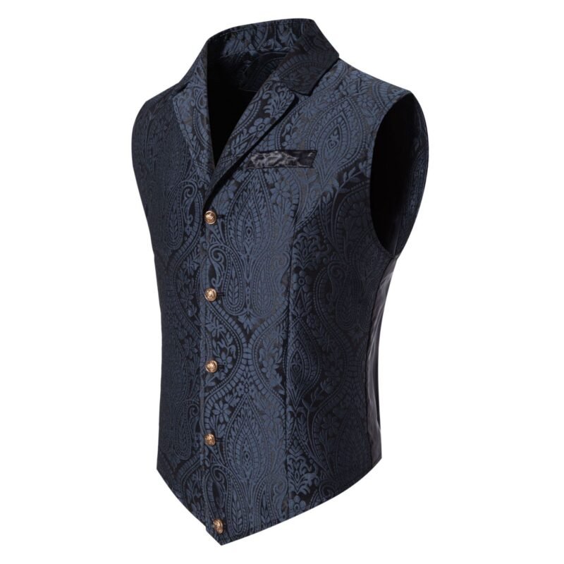 Men's Casual Polo Collar Single-Breasted Jacquard Suit Vest – Stylish & Comfortable
