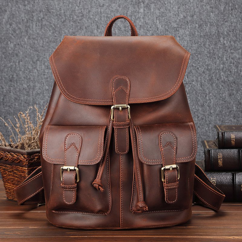 Men's Leather Large Capacity Leisure Travel Bag - Stylish & Durable