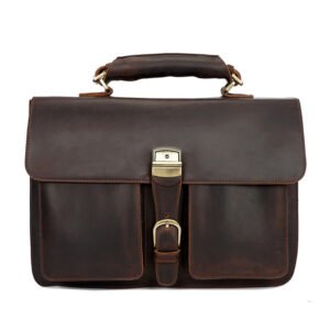 Cowhide One-Shoulder Leather Bag - Genuine & Durable Men's Leather Sling Bag