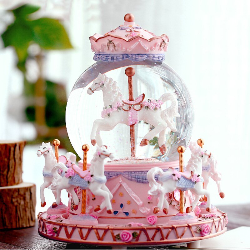 Crystal Music Box Carousel – Creative Valentine's Day Gifts, Unique Romantic Keepsakes