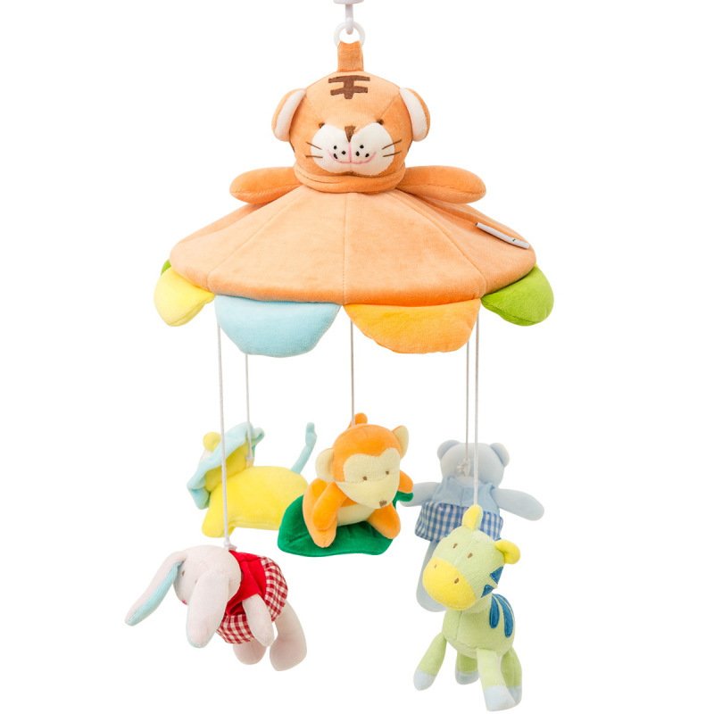 Tiger Bed Bell Baby Toy - Fabric Music Rotating Plush Bed Bell for Newborns