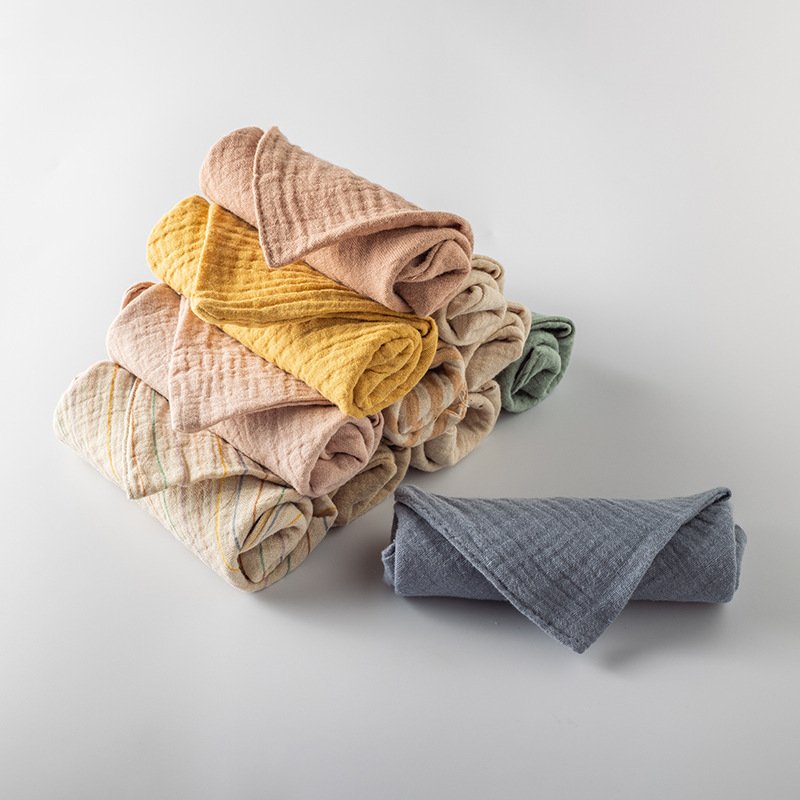 Simple Baby Gauze Cotton Four-Layer Square Towel – Saliva Towel & Face Cloth for Nursing