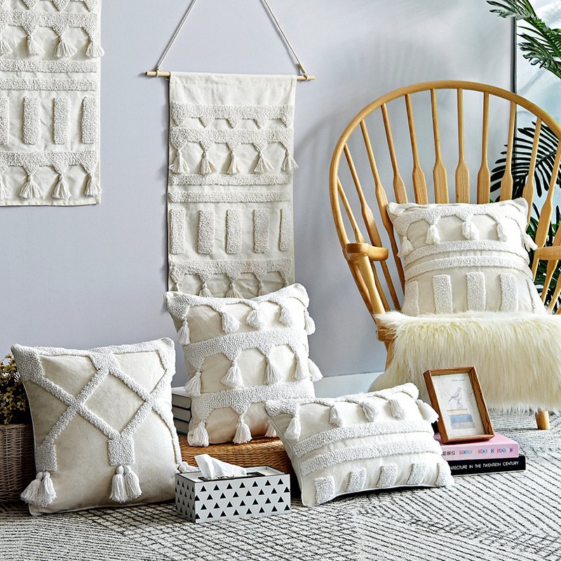 Nordic Throw Pillow – Moroccan Tufted Simple Pillowcase for Stylish Home Decor