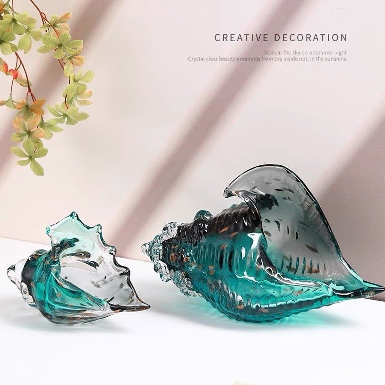 Light Luxury Colored Glaze Conch Decoration – Colorful Home Decor Accents