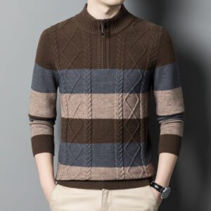 Men's Thick Warm Half Zipper Sweater – Cozy and Stylish Winter Essential
