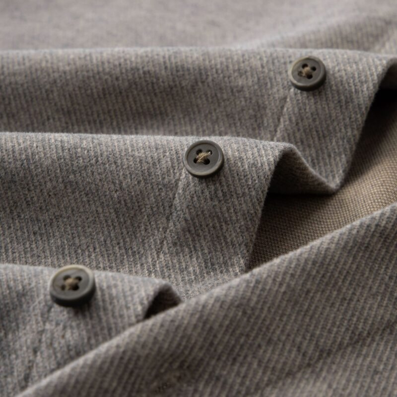 Khaki Thick Warm Woolen Long Sleeve Shirt for Men – Stylish & Cozy