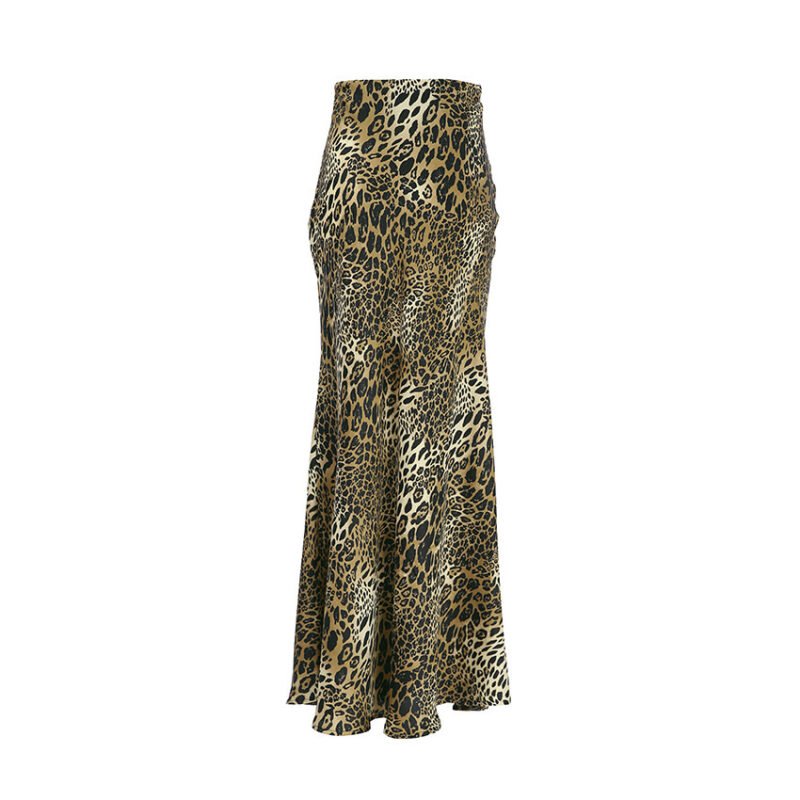 Sexy Leopard Print Fishtail Skirt - Tight Waist Design