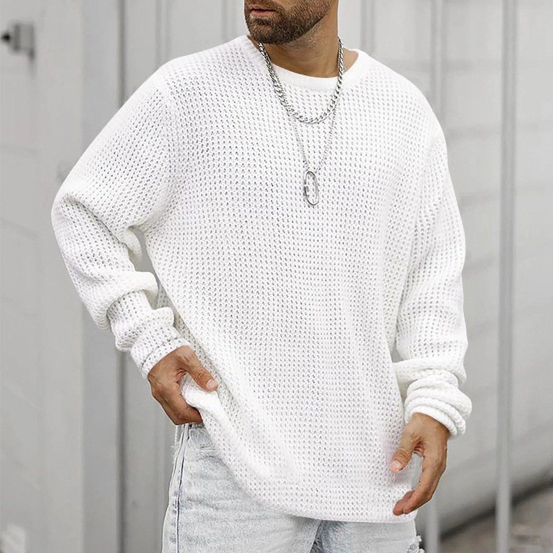 Long Sleeve Crew Neck Casual Men's Loose T-Shirt – Comfortable & Stylish