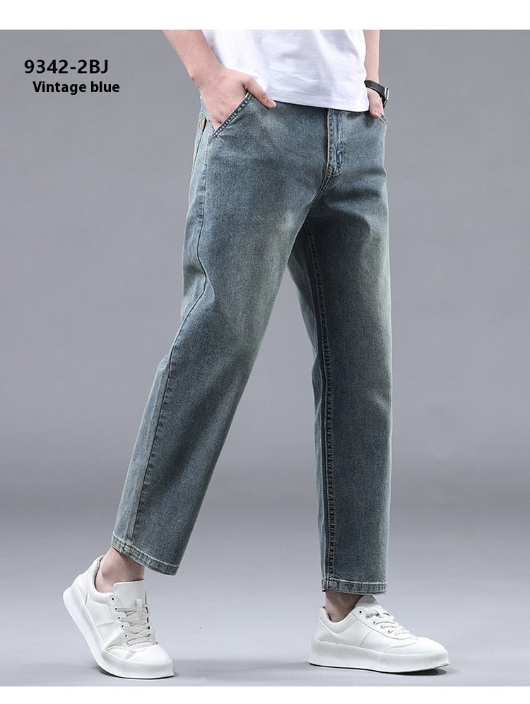 Men's Slim Fit Cropped Casual Light-Colored Jeans – Stylish & Comfortable