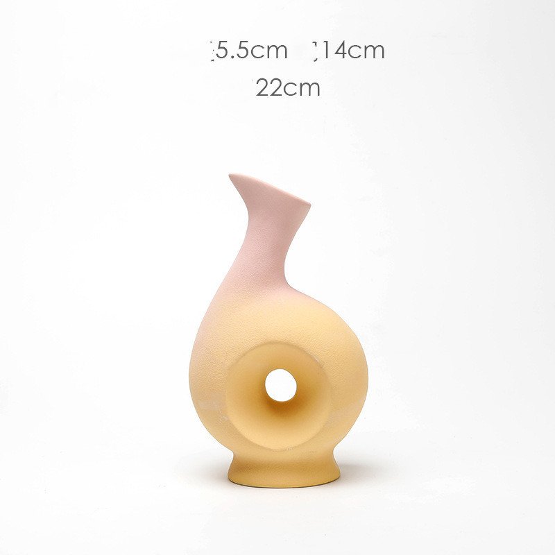Creative Ceramic Vase – Living Room Floral Arrangement with Dried Flowers for Elegant Home Decor