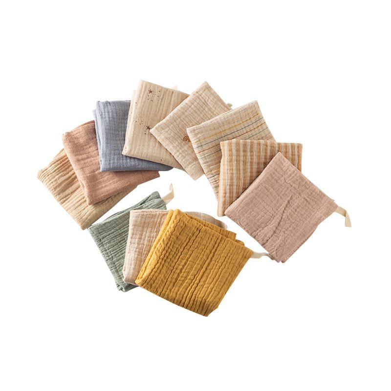 Simple Baby Gauze Cotton Four-Layer Square Towel – Saliva Towel & Face Cloth for Nursing