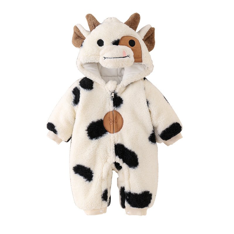 Winter Thickened Quilted Baby Jumpsuit – Warm & Cozy Infant Outerwear