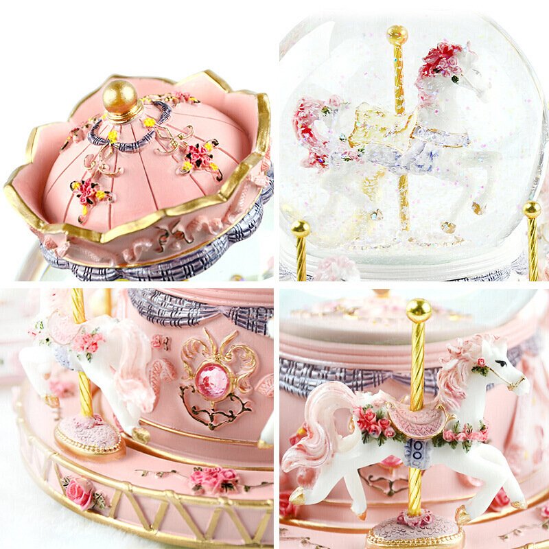 Crystal Music Box Carousel – Creative Valentine's Day Gifts, Unique Romantic Keepsakes