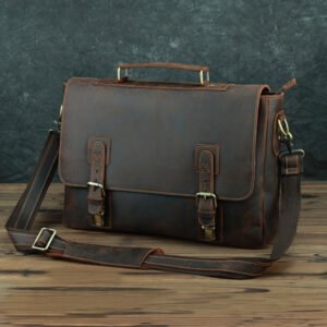 Retro First Layer Cowhide One-Shoulder Messenger Bag | Genuine Leather