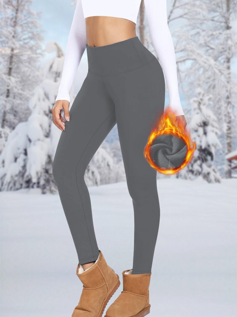 Women's High Waist Belly Contracting Warm Yoga Sports Leggings – Comfortable & Supportive