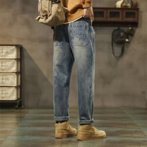 Retro Denim Pants for Men – Straight Loose Fit Vintage Style