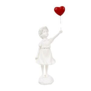 Little Girl with Balloon Art Sculpture – Resin Living Room Decoration for Home Decor