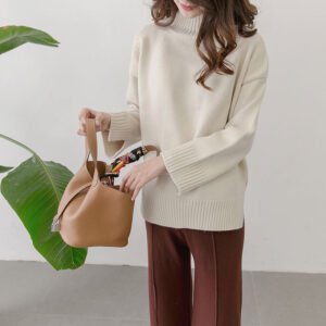 Winter New Maternity Sweater - Loose Fit Turtleneck for Pregnant Women