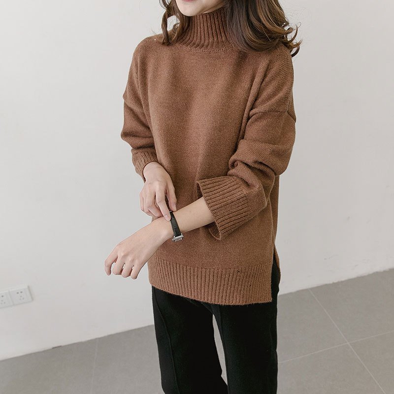 Winter New Maternity Sweater - Loose Fit Turtleneck for Pregnant Women