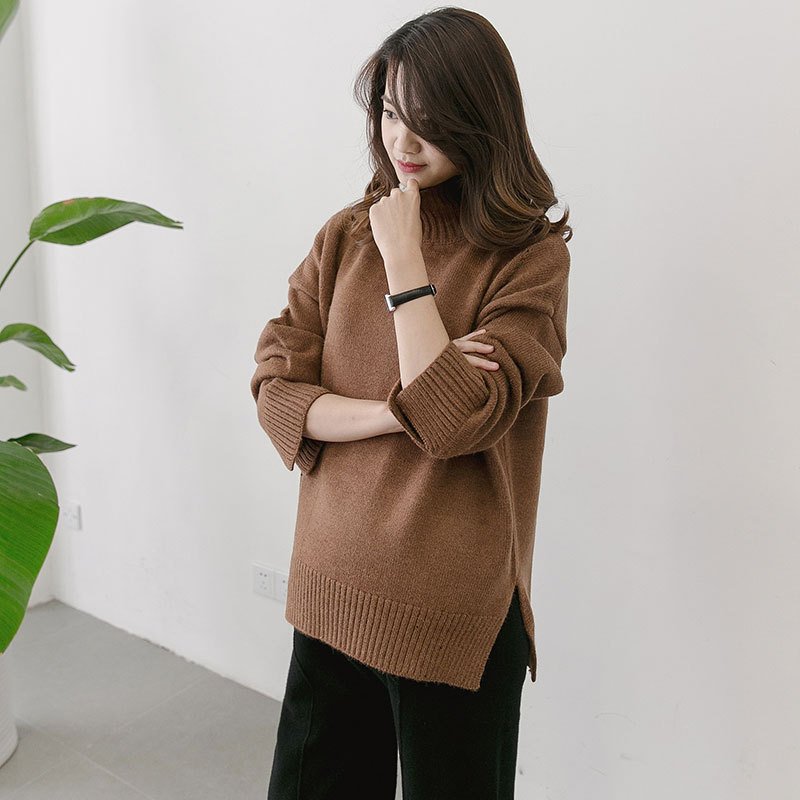 Winter New Maternity Sweater - Loose Fit Turtleneck for Pregnant Women