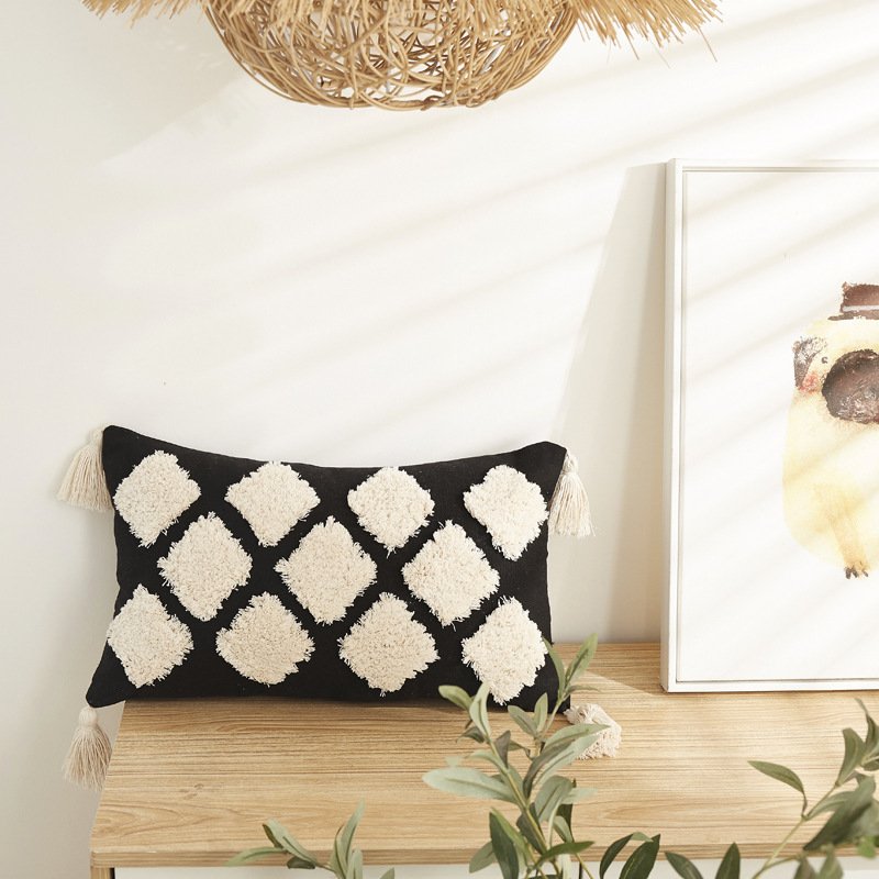 Ethnic Style Living Room Sofa Pillow Cases – Rectangular Back Cushion & Lumbar Support Pillow