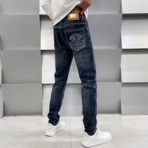 Men's Casual Slim Fit Straight-Leg Elastic Jeans – Comfortable & Stylish Denim
