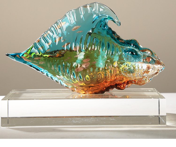 Light Luxury Colored Glaze Conch Decoration – Colorful Home Decor Accents