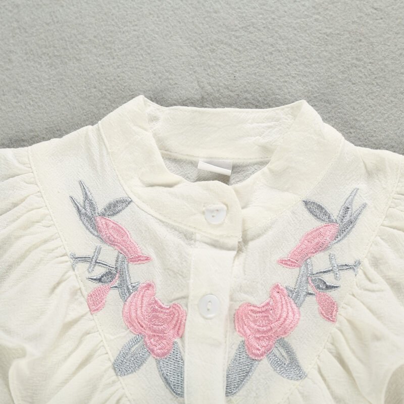 Children's Sleeveless Embroidered Collar Summer Suit – Stylish & Comfortable Kids' Outfit