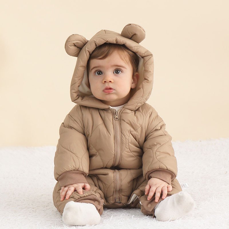 Baby Cotton Padded Coat Jumpsuit – Warm & Cozy Winter Outerwear for Babies