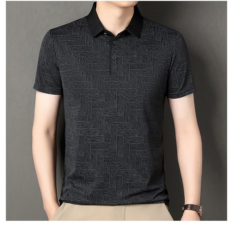 Men's Ice Silk Printed Short Sleeve T-Shirt – Cool & Stylish Casual Wear