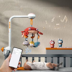 Baby Bed Bell Plush Toy with Projection - Soothing Crib Toy for Infants