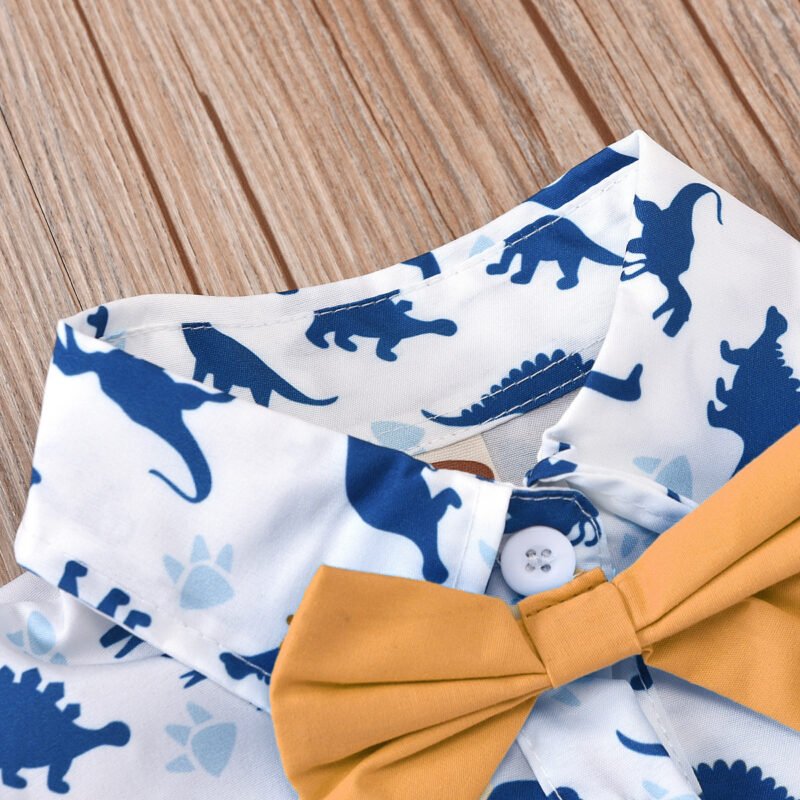 Baby Boy Summer Short-Sleeve Shorts Suit – Stylish Gentleman Outfit for Boys