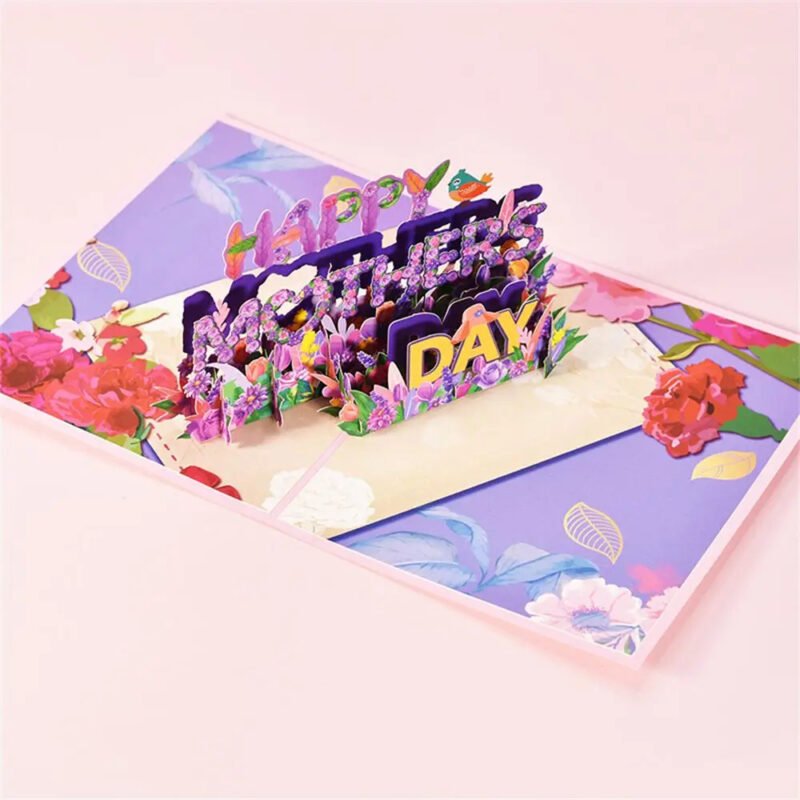 3D Pop-Up Flower Bouquet Cards – Anniversary, Mother’s Day, Wife & Mom Greeting Cards, Floral Invitation Postcards
