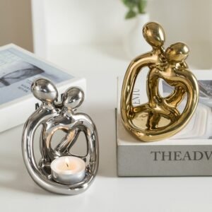 Ceramic Couple Candlestick – Modern Nordic Suit & Retro Aromatherapy Candle Cup Ornaments