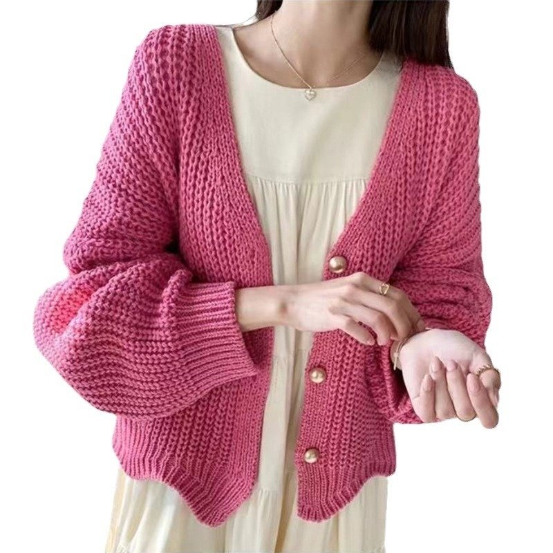 Sweater Cardigan - Loose & Slimming Sweater for Women