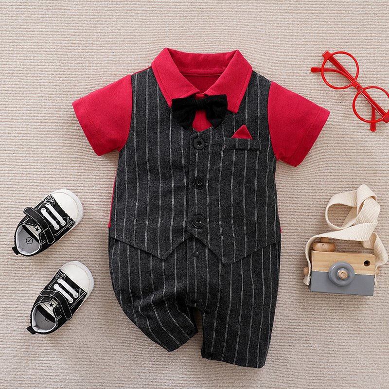 Summer Baby Boy Gentleman Jumpsuit - Stylish & Comfortable Outfit for Baby Boys