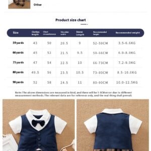 Summer Baby Boy Gentleman Jumpsuit - Stylish & Comfortable Outfit for Baby Boys