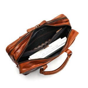 Large Capacity Vintage Leather Men's Briefcase | Multifunctional Business Bag