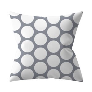 Gray Geometric Polyester Pillow Cover – Cross-border Hot Sale Silver Gray Sofa Cushion Cover