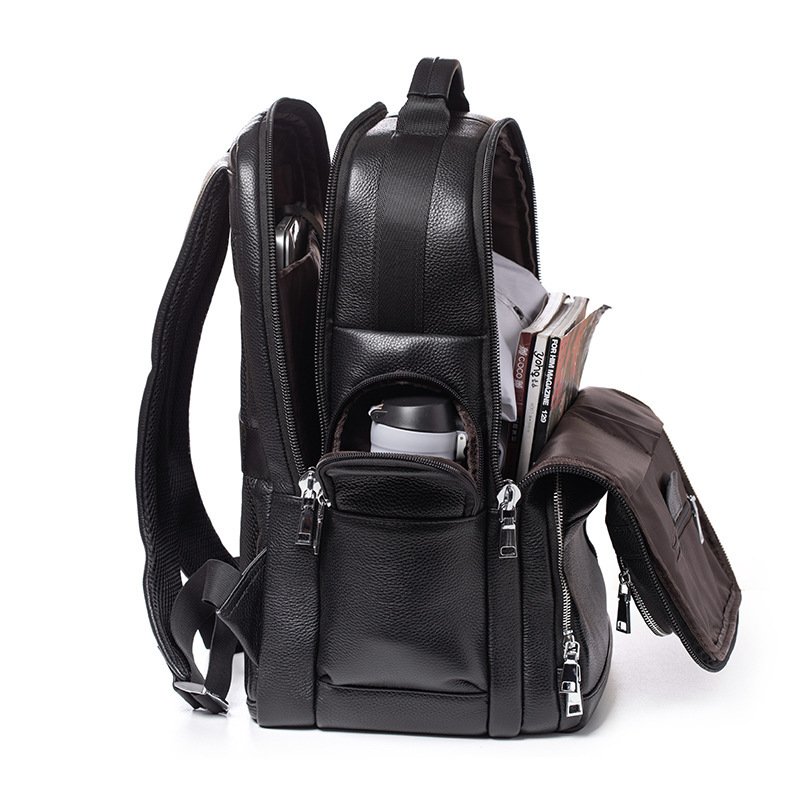 Genuine Leather Travel Backpack for Men - Stylish & Durable