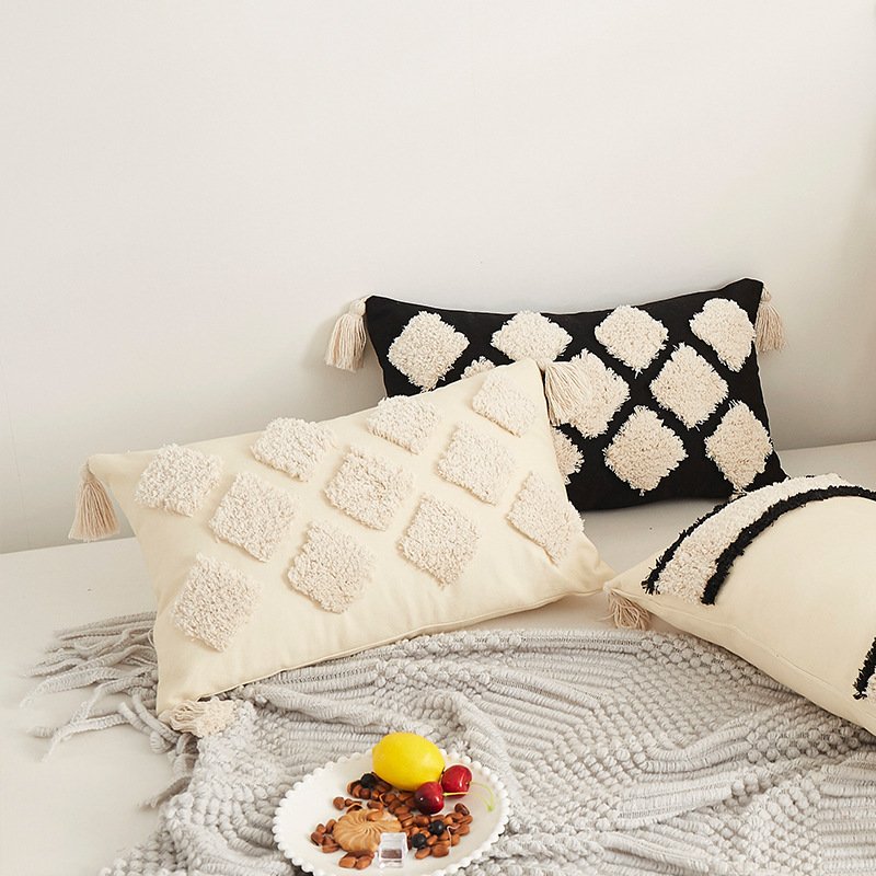 Ethnic Style Living Room Sofa Pillow Cases – Rectangular Back Cushion & Lumbar Support Pillow