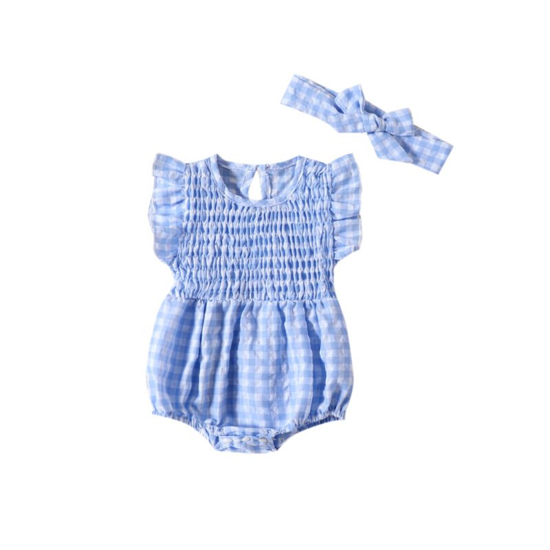 Baby Girl Solid Color Sleeveless Triangle Romper - Cute & Comfy One-Piece Outfit