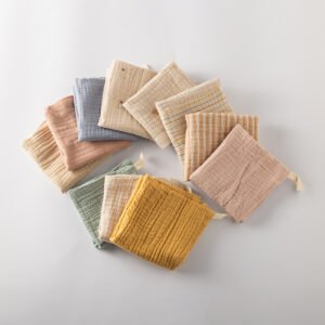 Simple Baby Gauze Cotton Four-Layer Square Towel – Saliva Towel & Face Cloth for Nursing