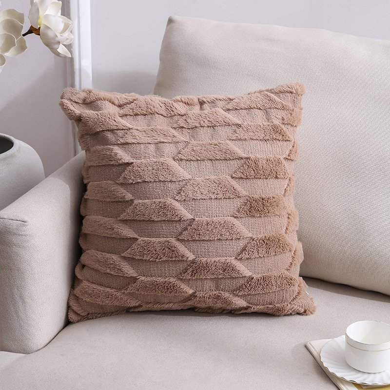 Cross-border Plush Pillow – Nordic Double-sided Plush Sofa & Office Cushion Cover