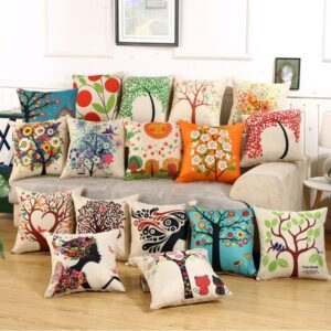 Fabric Decoration Supplies – Linen Printed Pillows for Car, Bedside, and Couch