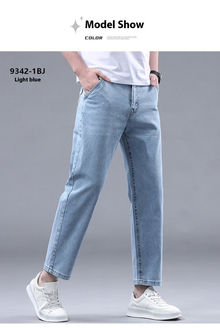 Men's Slim Fit Cropped Casual Light-Colored Jeans – Stylish & Comfortable