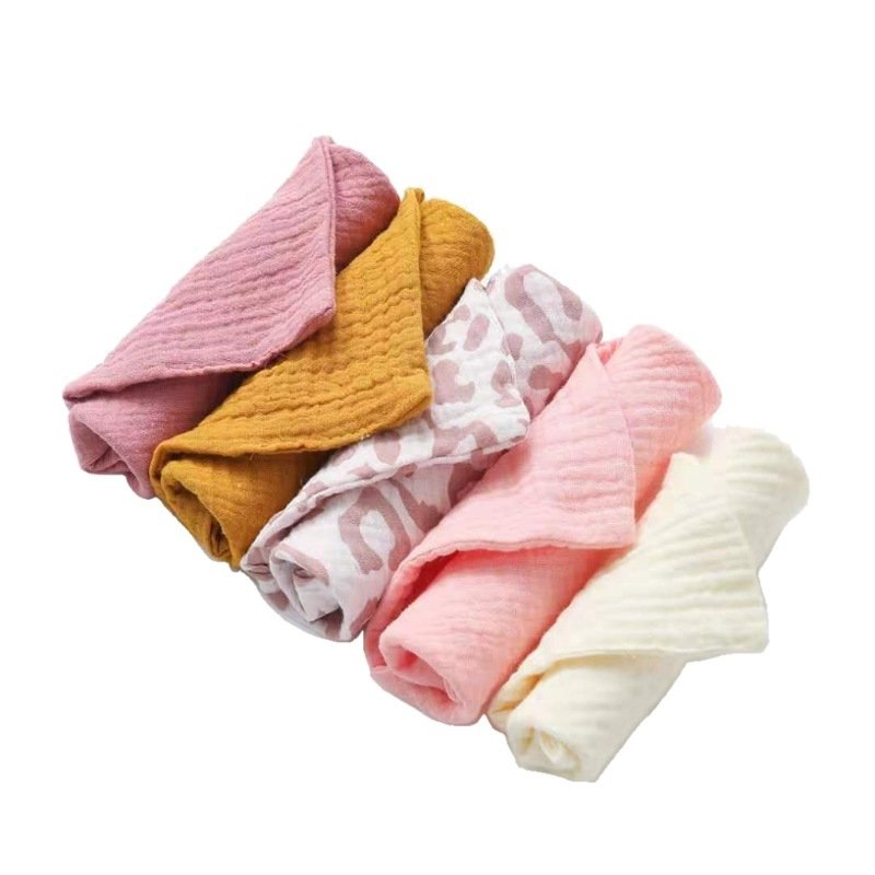 5-Piece Baby Towel Set – Plain Cotton Face Towels for Soft & Gentle Care l